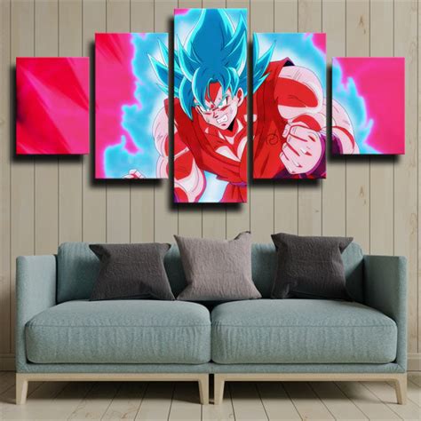 Dragon Ball Blue Fire Goku Canvas Wall Art - Pencil Canvas