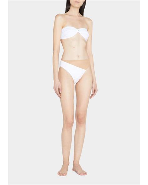 Norma Kamali Snake Mesh Illusion Bikini Swim Bottom In White Lyst