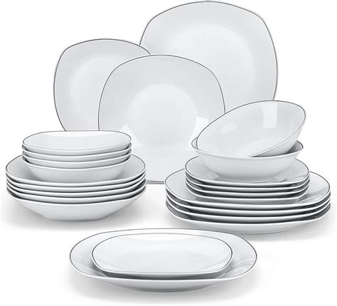 Amazon Malacasa Dinnerware Sets Piece Porcelain Square Dishes