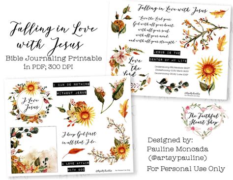 Falling in Love With Jesus. Bible Journaling/faith Planner Digital Download Printable - Etsy