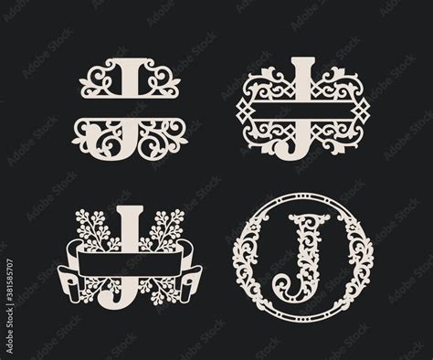 Alphabet Split Monograms Split Letter Monogram Alphabet Frame Font