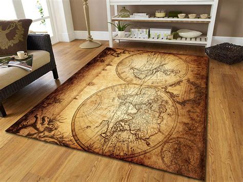 Modern Rug, Old World Map Rug, Vintage Map Rug, Vintage World Map Rug ...