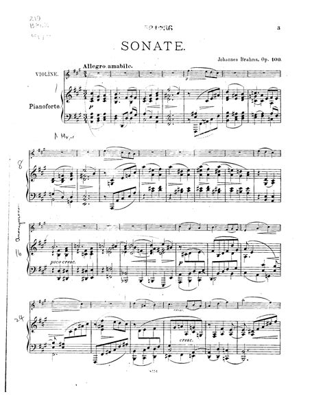 Brahms Johannes Violin Sonata No Op For Violin Free Sheet