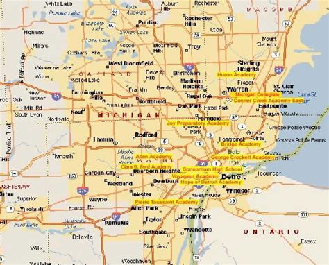 Detroit, Michigan Map