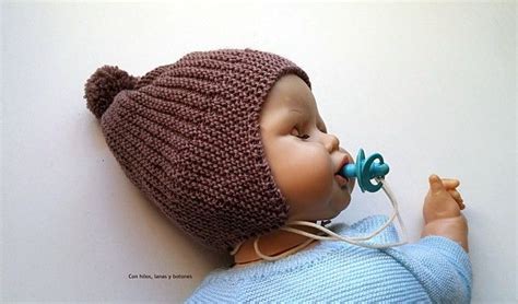 Con Hilos Lanas Y Botones Gorro Con Orejeras Para Bebé Gorro Bebe