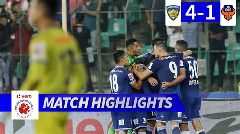 Chennaiyin FC 4 1 FC Goa Semi Final 1 First Leg Highlights Hero ISL