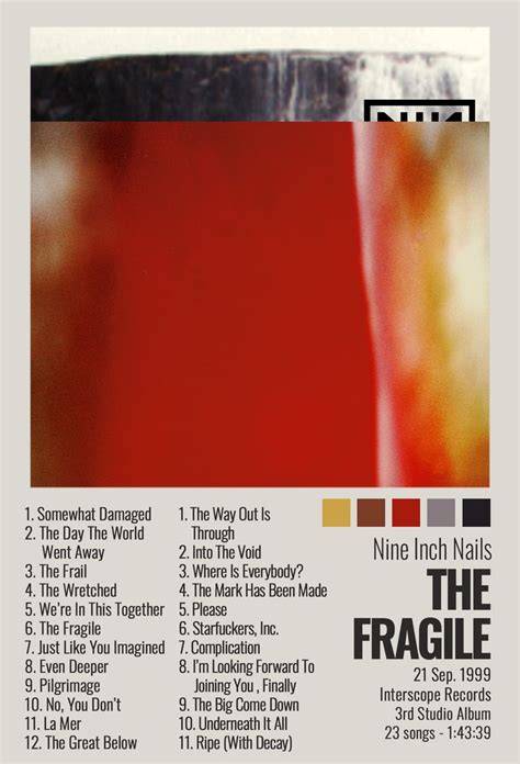The Fragile Album Poster Nine Inch Nails Nine Inch The Fragile