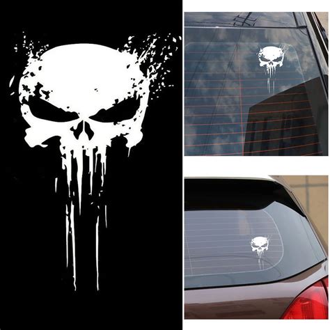 Calcomanías 3D de Punisher para coche calcomanías de calaveras y