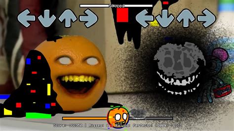 FNF Sliced But Doors VS Rush Sing It Corrupted Annoying Orange VS