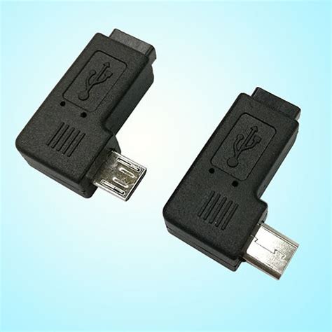 Xpe 1คู่ขวาซ้ายมุมไมโคร Usb ตัวผู้90องศา Micro ปลั๊กตัวเมียอะแดปเตอร์