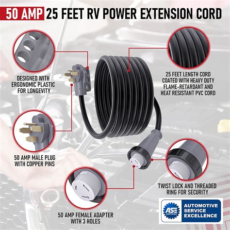 Aa Ignition Feet Rv Power Extension Cord Nema P Male