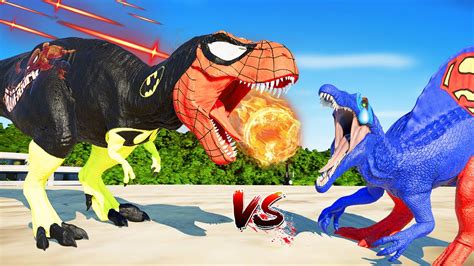 Jurassic World Evolution🌍 Bat Spiderman T Rex Vs Superman Spinosaurus