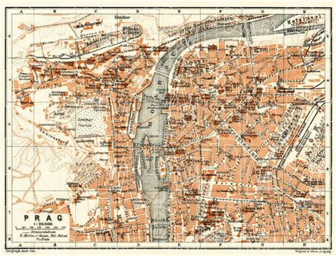 Old Map Of Prague Praha In 1911 Buy Vintage Map Replica Poster Print