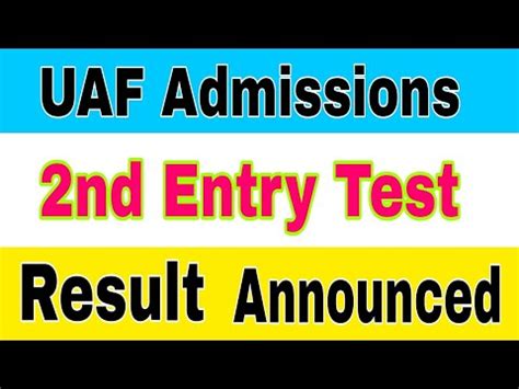 Uaf Nd Entry Test Result Announced Uaf Nd Admission Test