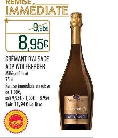 Promo Crémant D alsace Aop Wolfberger Millésimé Brut chez Match