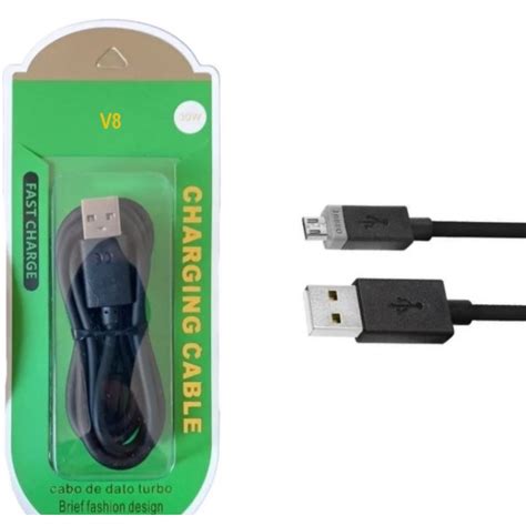 Cabo Usb Turbo Para Celulares Tablets E Outros V E Tipo C Shopee