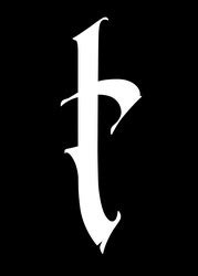 Letter T In Gothic Style Alphabet Symbol Vector Image