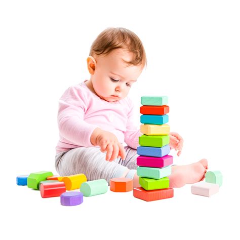 Baby Educational Toys Kid Play Colorful Wooden Toys On Transparent