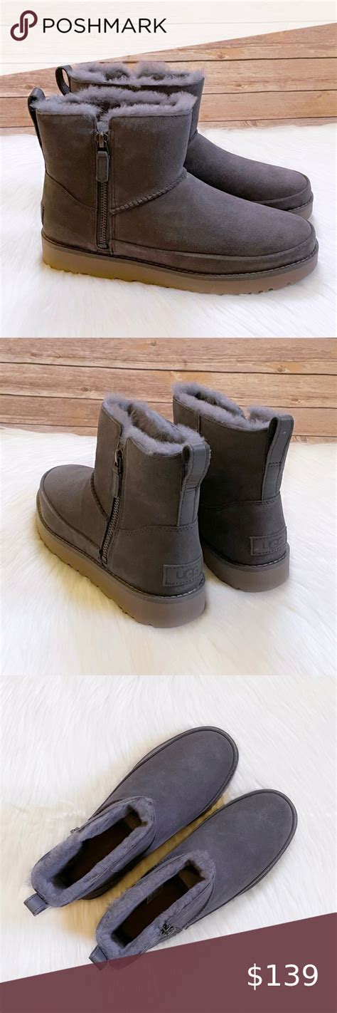Ugg Womens Classic Zip Mini Nightfall Suede Boots Suede Boots Uggs