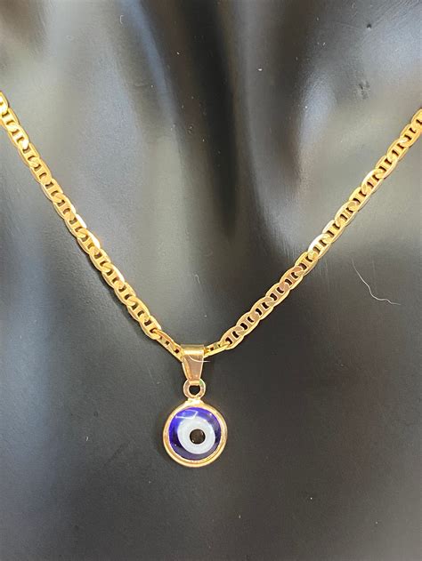 Evil Eye Necklace 18k Gold Filled Evil Eye Necklace Etsy