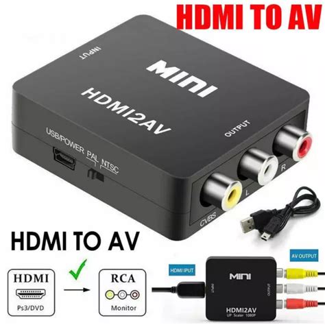 HDMI ZU RCA AV CVSB L R Video Box Konverter HD 1080P 60Hz für PS3 PC