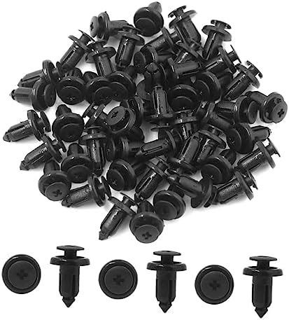 Pcs Black Plastic Push Pin Retainer Fasteners Clips Rivet For Mm