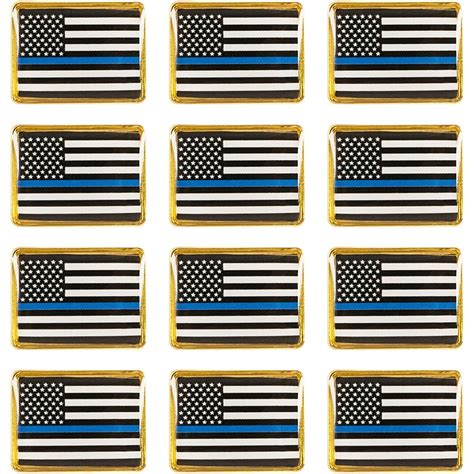 American Flag Police Lapel Pin 12 Pack Thin Blue Line Flag Rectangle