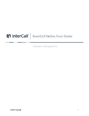 Fillable Online InterCall Online User Guide Fax Email Print PdfFiller