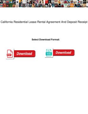 Fillable Online California Residential Lease Rental Agreement And