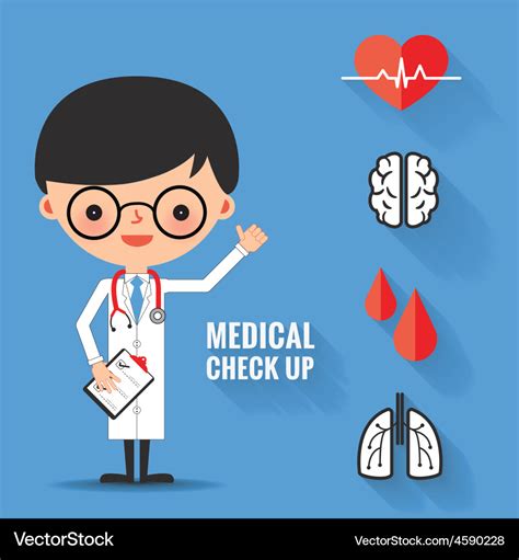 Medical check up with man doctor characters Vector Image