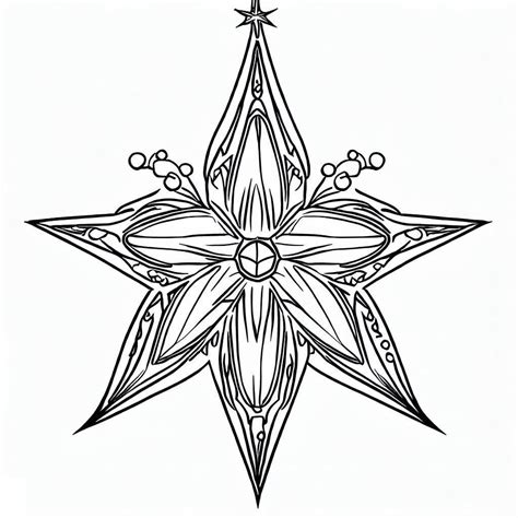 Desenhos De Uma Linda Estrela De Natal Para Colorir E Imprimir