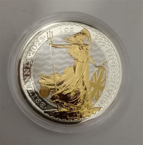 2023 Silver 1 Oz 999 Gilded Britannia Coin New King Charles III