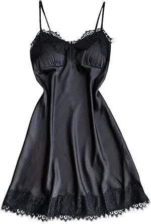 Zzalalana Satin Nightgowns For Women Sexy Lace Trim Babydoll Lingerie