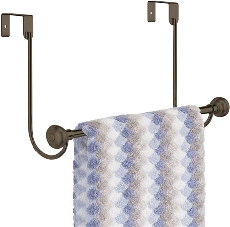 Mdesign Metal Bathroom Over Shower Door Towel Rack Holder Storage Organizer Bar For Hanging