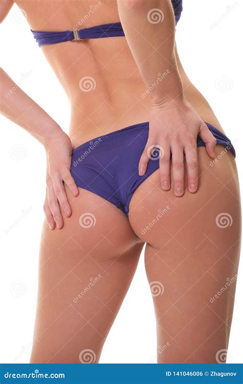 Backview Of Female Wearing Bikini Stock Photo Image Of Cute