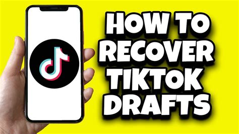 How To Recover Tiktok Drafts After Deleting The App Easy Youtube