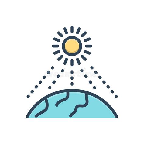 color illustration icon  intensity sun  world stock illustration