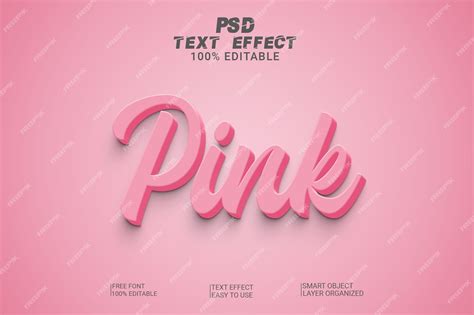 Premium PSD | Pink text effect style