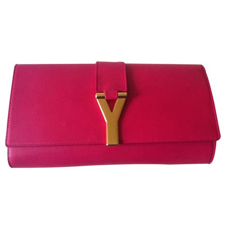 Saint Laurent Clutch Bags Pink Leather Ref13528 Joli Closet