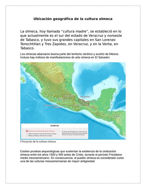 Ubicación Geográfica De La Cultura Olmeca Ubicación Geográfica De La