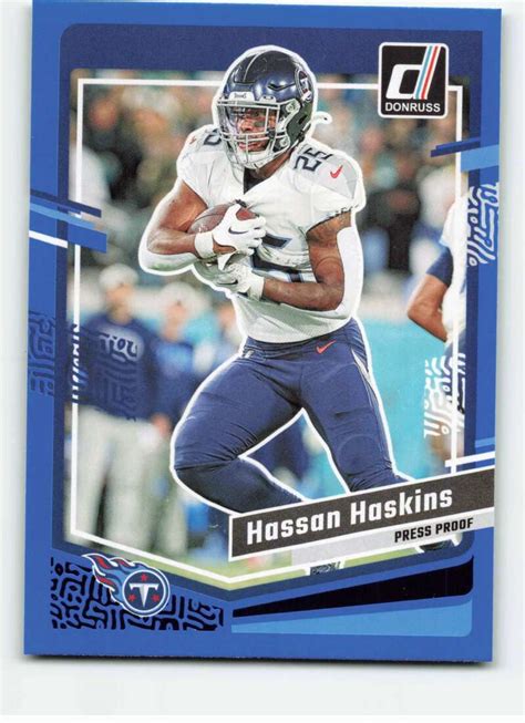 Donruss Press Proof Blue Hassan Haskins Titans Ebay