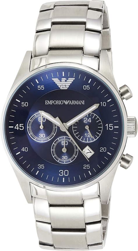 Emporio Armani Uomo Cronografo Con Quadrante Blu In Acciaio Inox