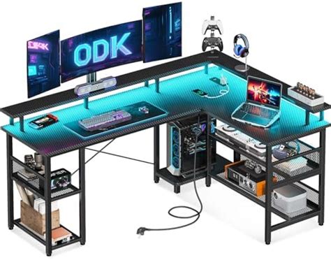 Eureka Ergonomic Gaming Desk With Led Lights 182 X 76cm Wing Shaped