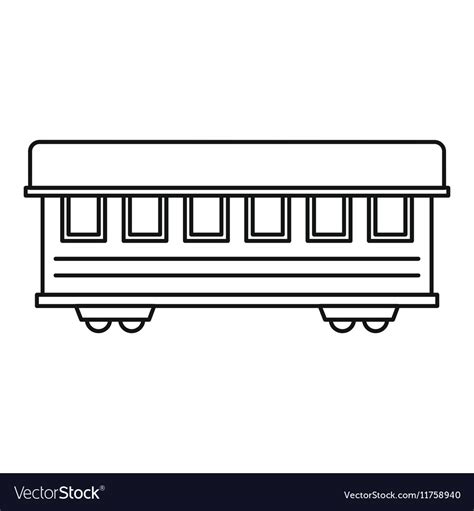 Passenger Train Car Icon Outline Style Royalty Free Vector