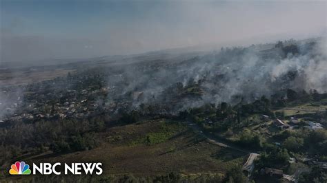 Drone Video Shows Dense Smoke Clouds Over Maui After Intense Wildfires