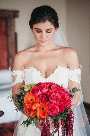 Rustic Naked Cake With Colorful Cake Flowers