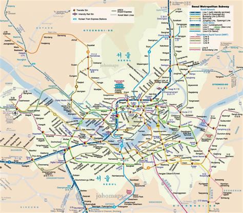 Seoul metro map - Map of Seoul metro (South Korea)