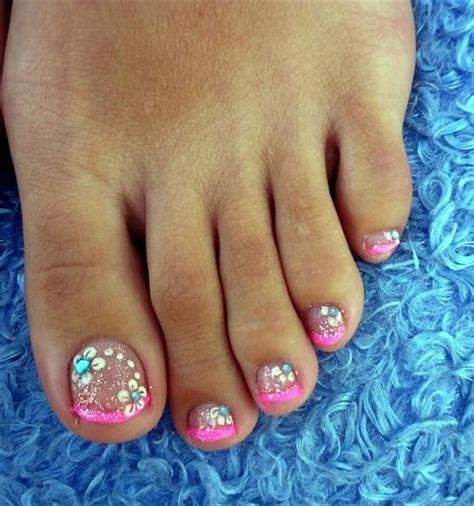 Pedicure Nail Art Gallery Pink French Pedicure Nail Art Gallery