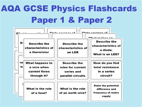 Gcse Physics Revision Flashcards Teaching Resources