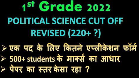 Rpsc First Grade Political Science Cut Off St Grade Revised Cut Off